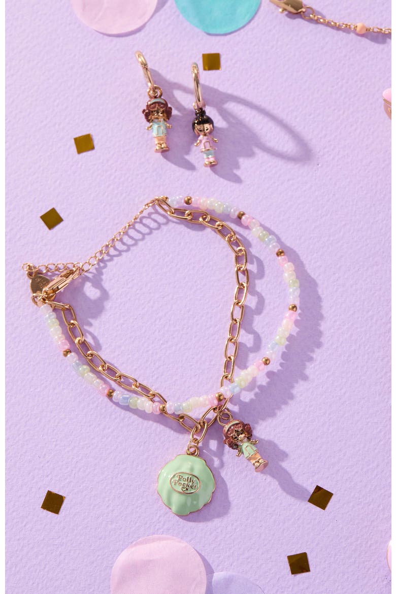 Polly Pocket 2 Row Charm Bracelet, Alternate, color, Gold