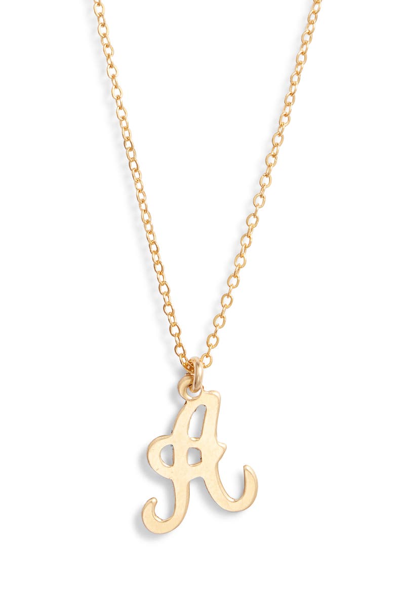 Set & Stones Gianna Initial Pendant Necklace, Main, color, Gold / A