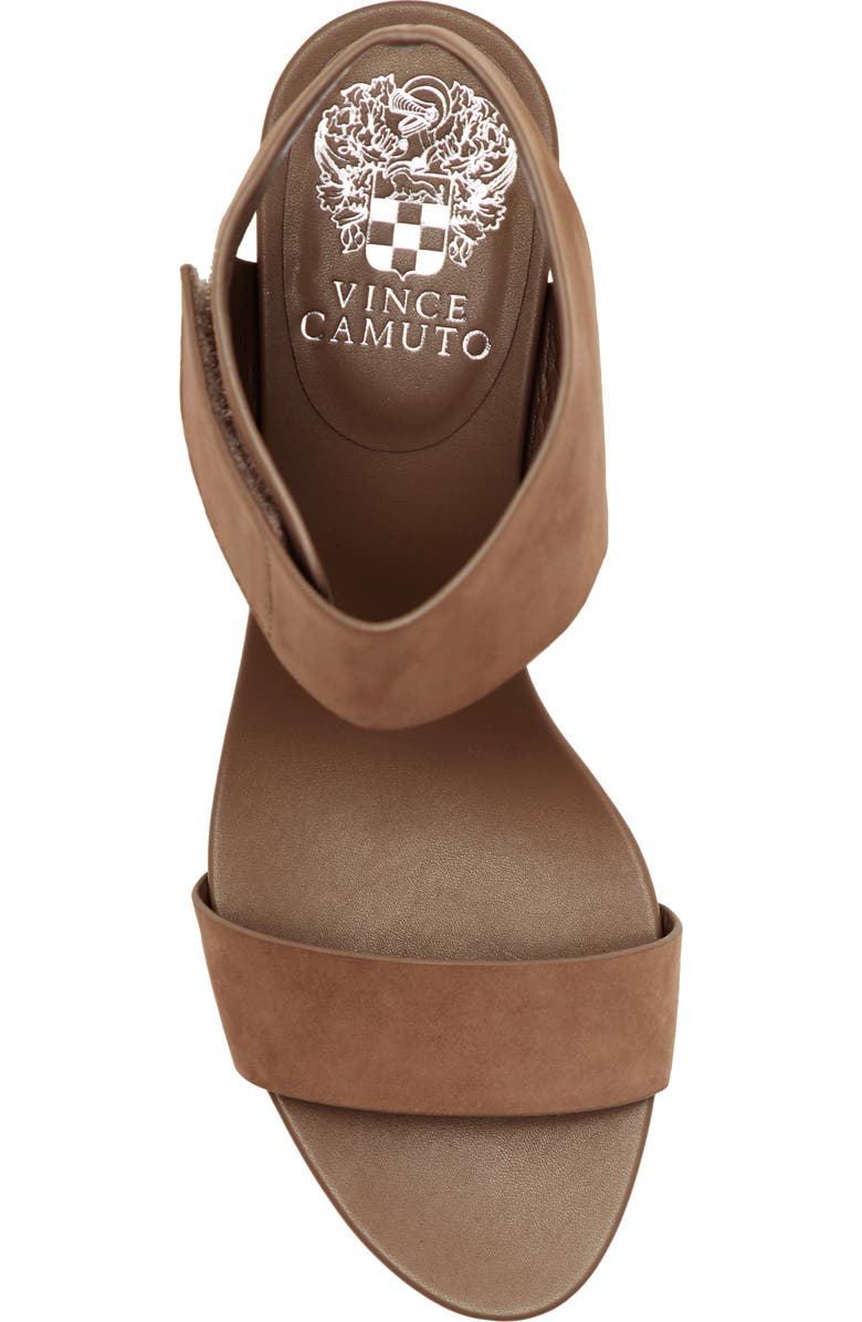 Vince Camuto Velista Platform Wedge Sandal, Alternate, color, Dark Beige Nubuck Leather