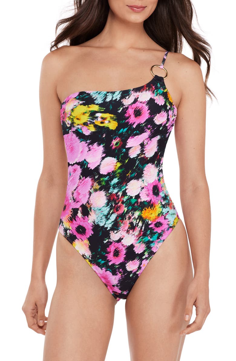 Steve Madden One-Shoulder Cutout One-Piece Swimsuit, Main, color, 