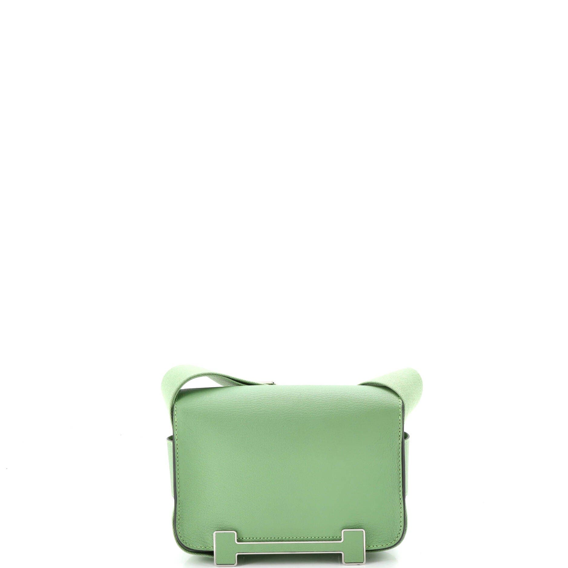 Pre-Owned Hermes Geta Bag Chevre Mysore, Alternate, color, Vert Criquet