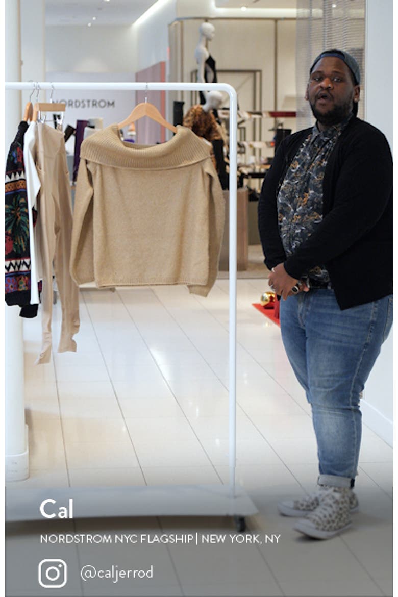 Off the Shoulder Wool Blend Sweater video