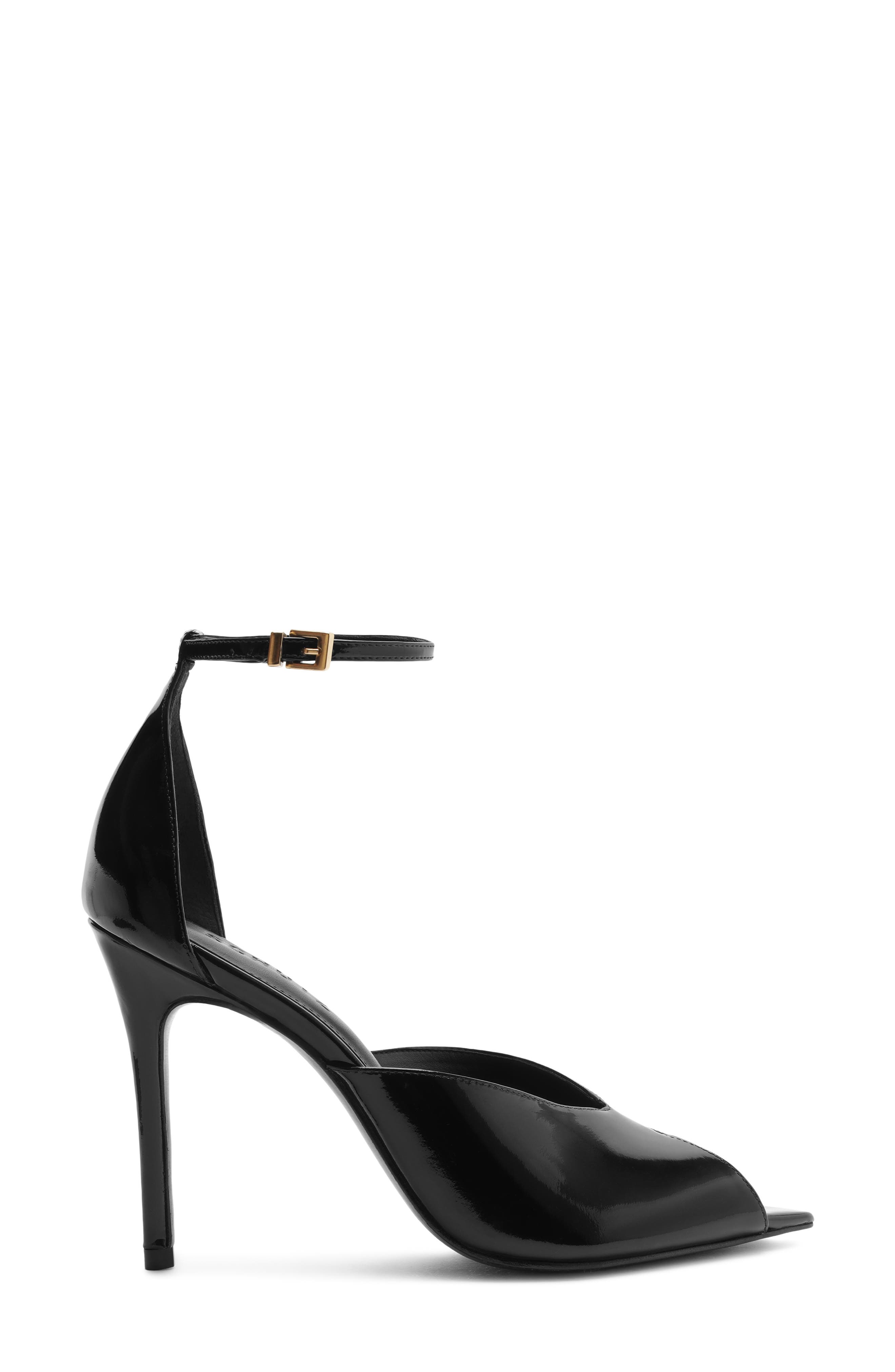 Ingrid Lace Leather D'Orsay Pump, Alternate, color, BLACK