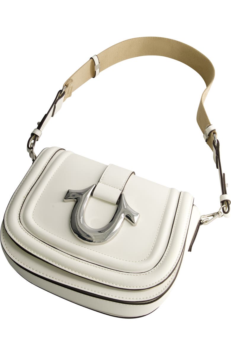 True Religion Saddle Bag with Gold Hardware, Alternate, color, White