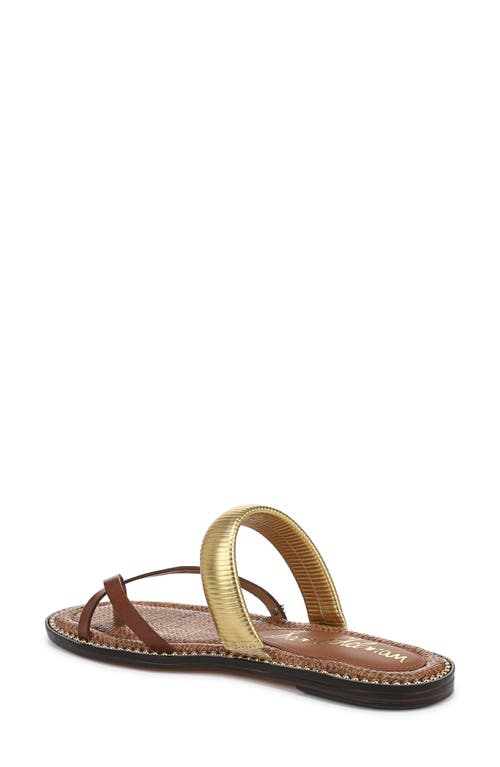 Sam Edelman Tillie Strappy Slide Sandal Cognac Leather In Brown