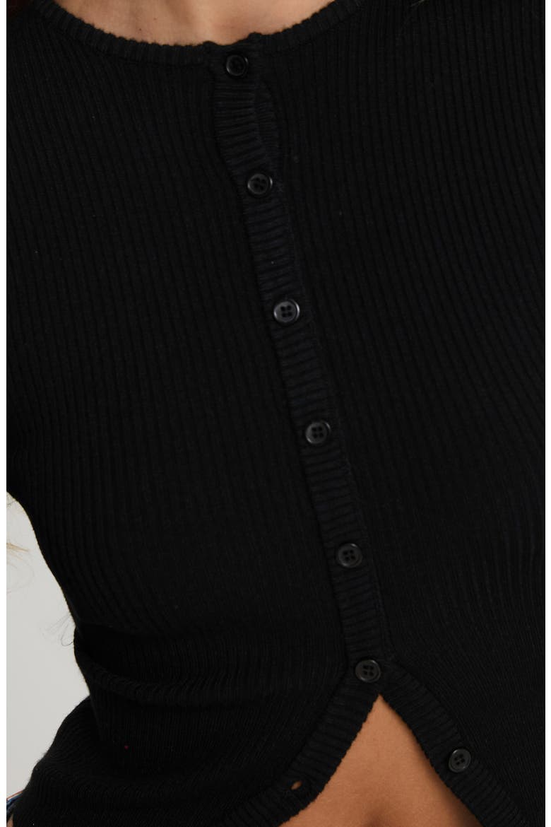 Suzu Rib Cardigan, Alternate, color, BLACK