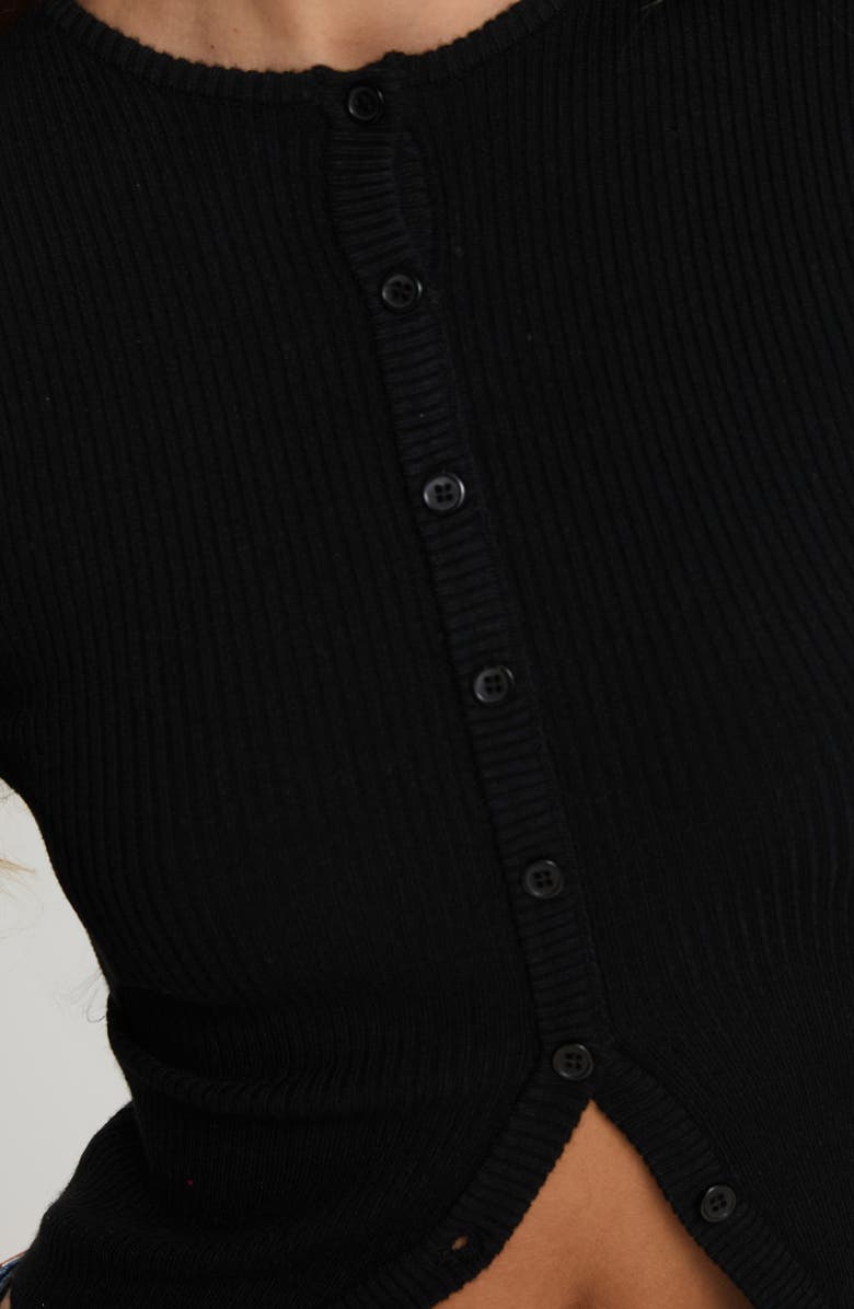 Princess Polly Suzu Rib Cardigan, Alternate, color, Black