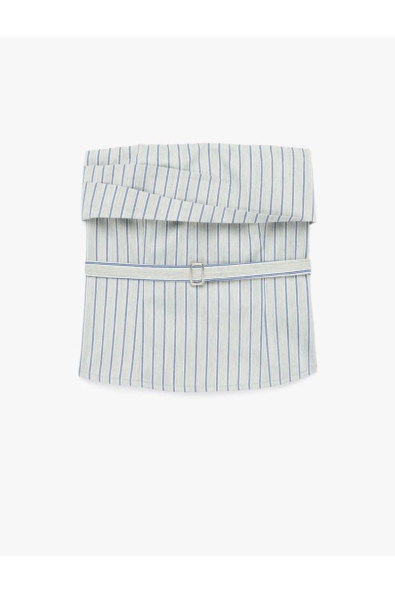 Striped Strapless Belted Top, Alternate, color, GREY STRIPE
