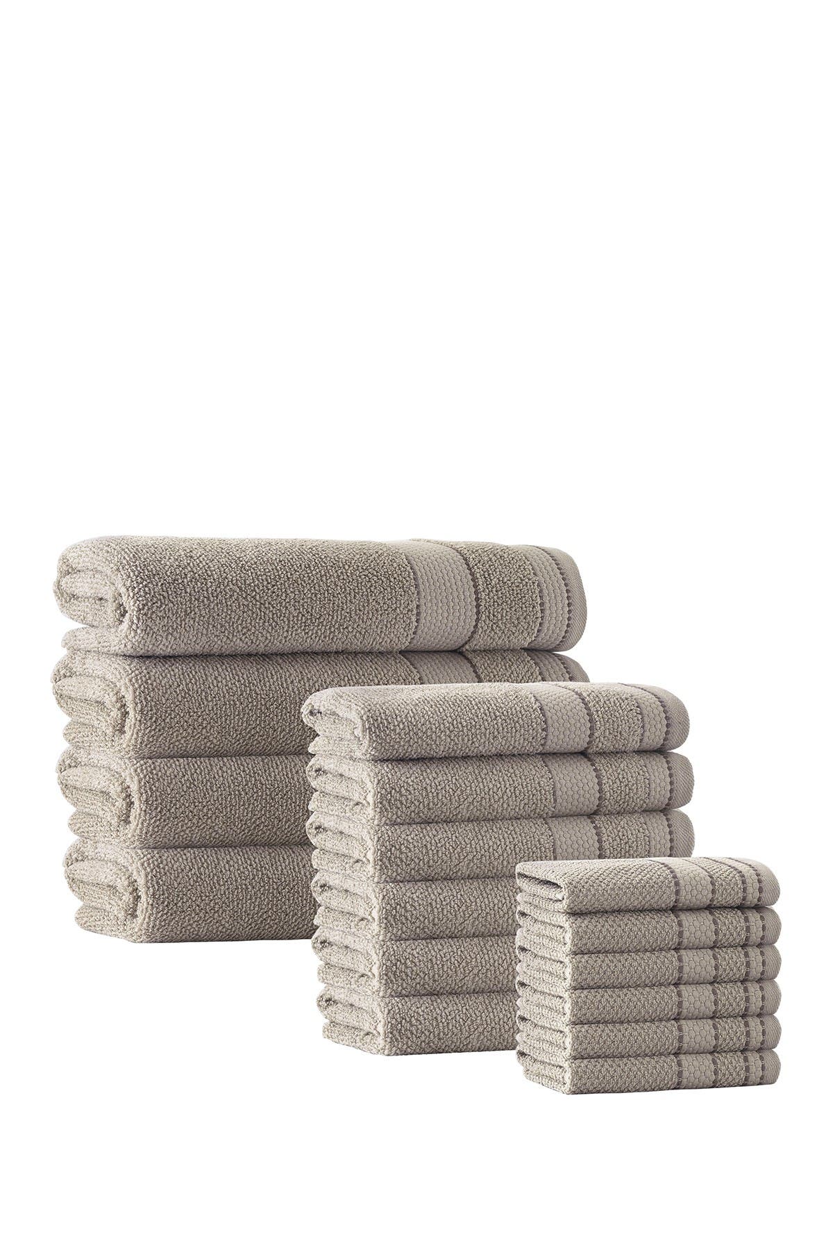 ENCHANTE HOME Monroe Turkish Cotton 16-Piece Towel Set - Beige