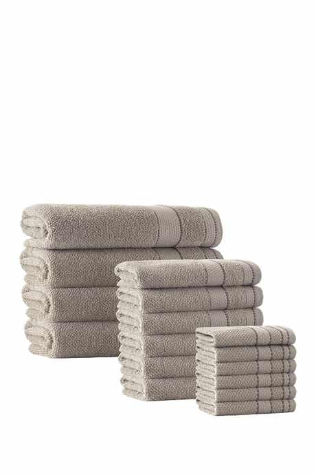 ENCHANTE HOME Monroe Turkish Cotton 16-Piece Towel Set - Beige