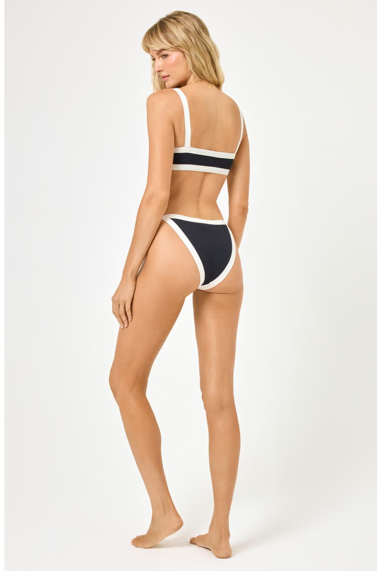 Mackenzie Full Bikini Bottoms, Alternate, color, BLACK/ CREAM