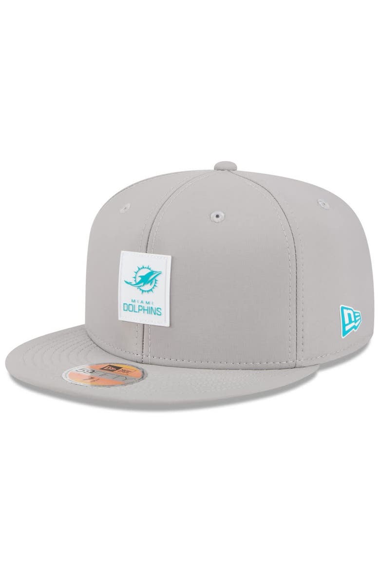 Men's New Era Gray Miami Dolphins 2025 Sideline  59FIFTY Fitted Hat, Main, color, Gray