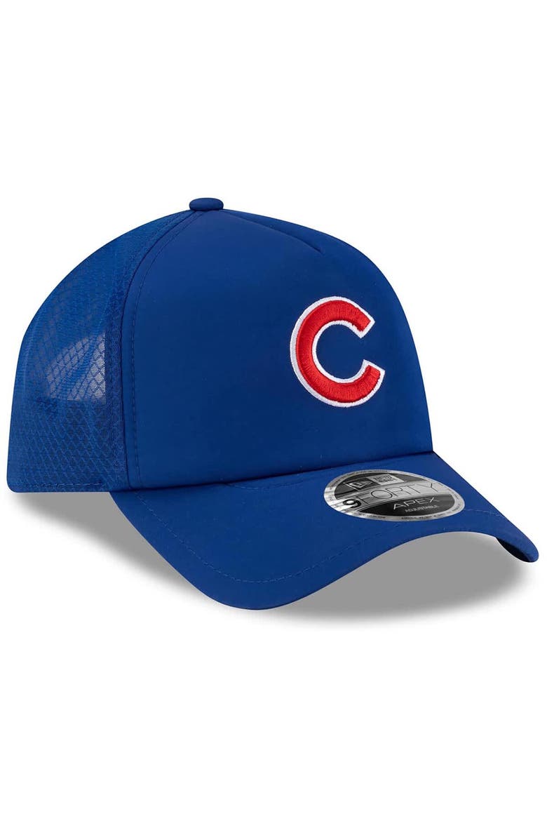 Men's New Era Royal Chicago Cubs 2026 Batting Practice Apex 9FORTY Adjustable Trucker Hat, Alternate, color, Royal