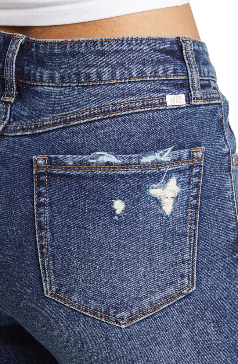 1822 Denim High Waist Raw Hem Wide Leg Jeans, Alternate, color, 