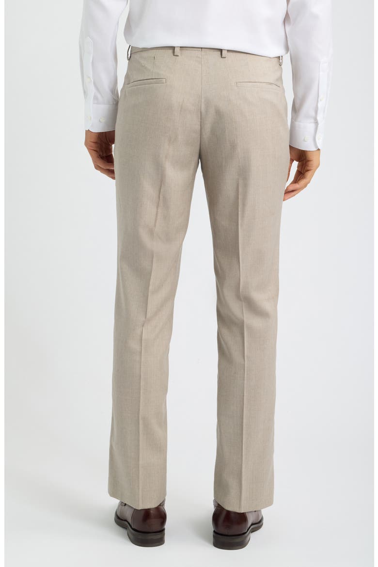 Genius Slim Fit Flat Front Wool Dress Pants, Alternate, color, BEIGE