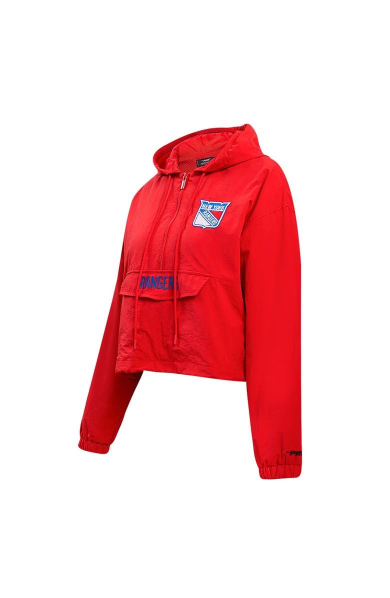 PRO STANDARD Women's Pro Standard Red New York Rangers Classic Cropped Half-Zip Wind Jacket, Alternate, color, 