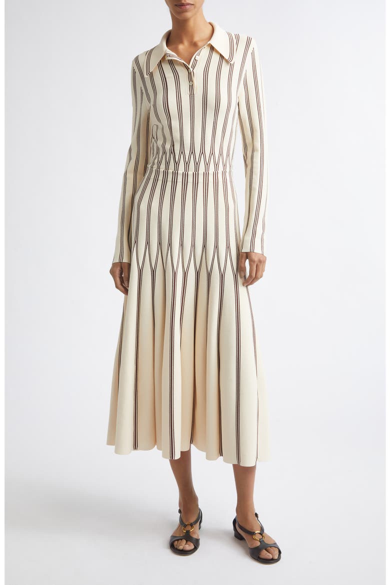 Rebellion Stripe Sweater Skirt, Alternate, color, CREAM/ CHOCOLATE
