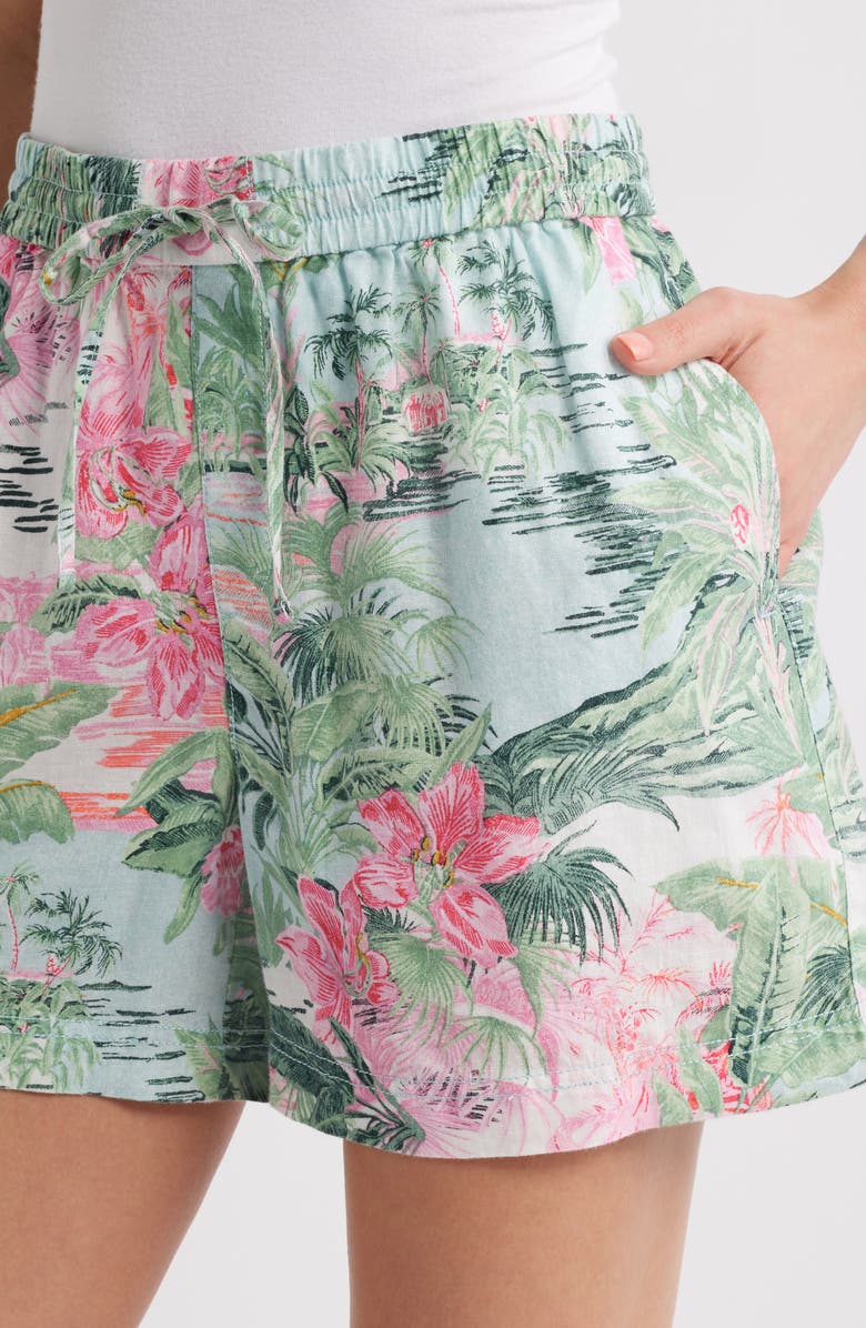 Tommy Bahama Garden Villa Linen Drawstring Shorts, Alternate, color, 