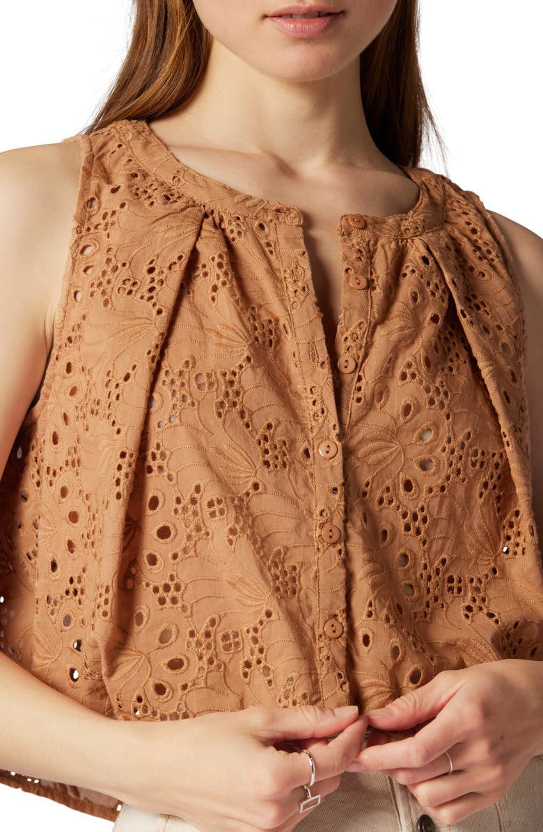 Joie Gemma Embroidered Crop Swing Tank Top, Alternate, color, 