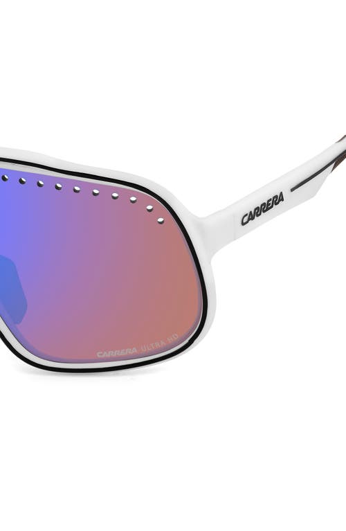 Carrera Eyewear C Sport 99mm Mask Shield Sunglasses In Matte White/blue ml Hc
