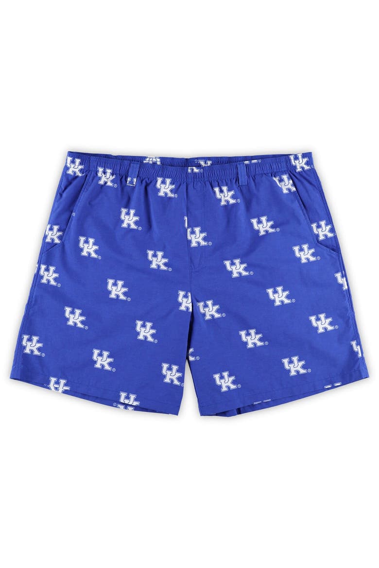 Men's Columbia Royal Kentucky Wildcats Big & Tall Backcast II Allover Print Logo Omni-Shade Shorts, Alternate, color, Royal