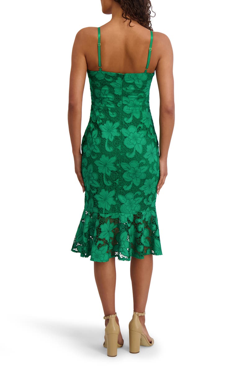 Siena Lace Body-Con Midi Dress, Alternate, color, Green