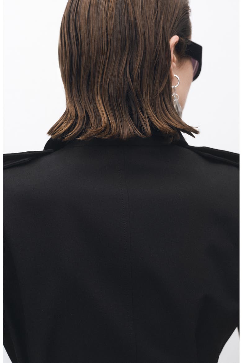 Belted Double Breasted Trench Coat, Alternate, color, BLACK