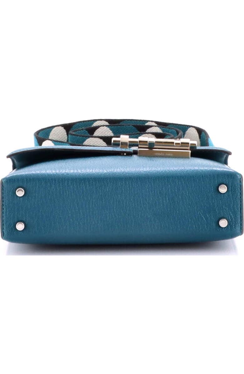 Pre-Owned Hermes Verrou Bag Chevre Mysore and Canvas Mini, Alternate, color, Vert Bosphore
