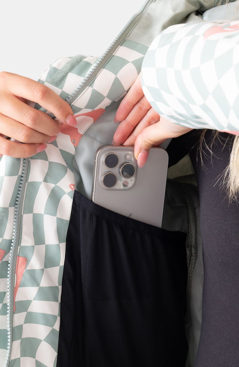 Roxy Jetty Water Repellent Hooded Technical Snow Jacket, Alternate, color, Cross Your Heart