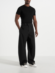 Manière De Voir Marceau Contrast Stitch Barrel Leg Pants