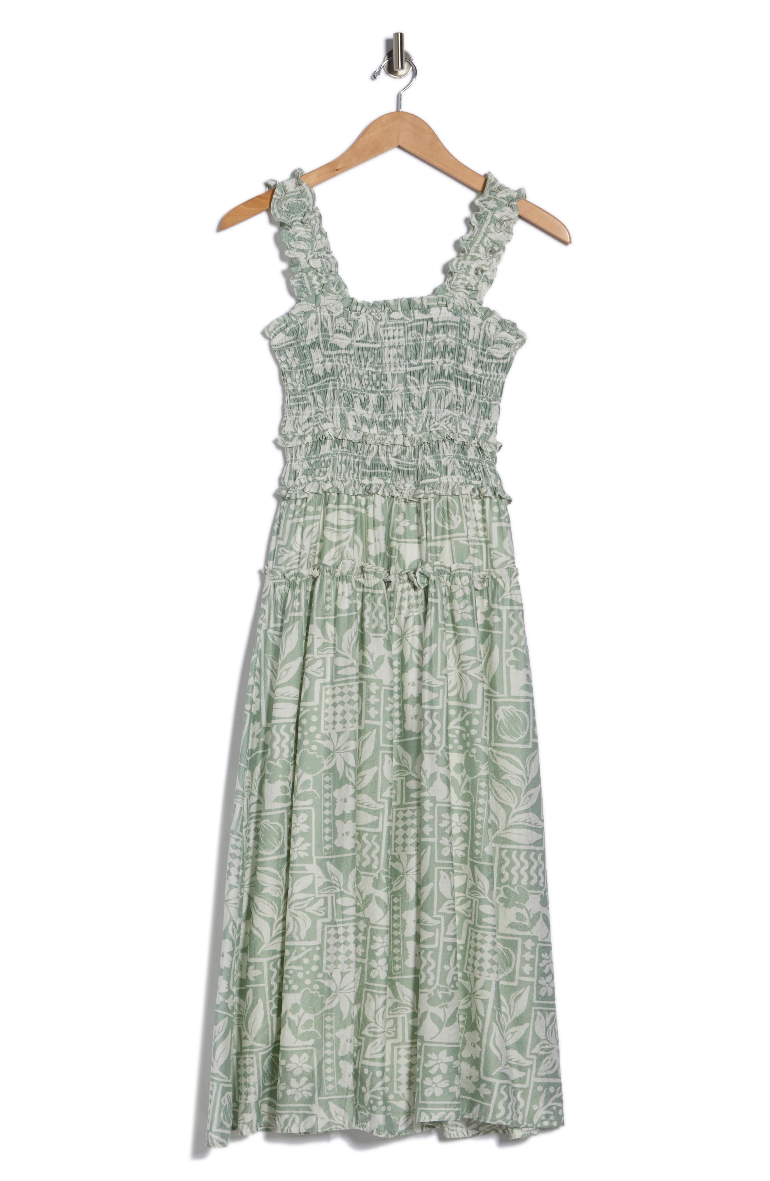 Blu Pepper Mixed Print Smocked Dress