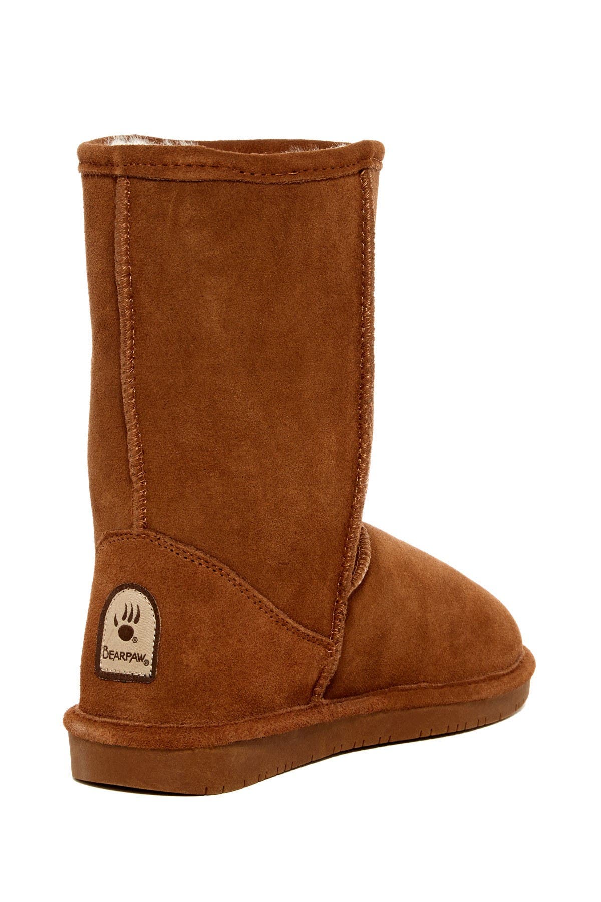 BEARPAW Emma Short Genuine Sheepskin Lined Boot, Alternate, color, Hickory Ii