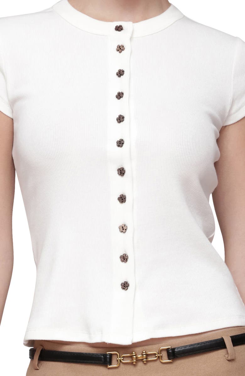 Avec Les Filles Crewneck Rib Top, Alternate, color, White