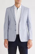 Original Penguin Blue/White Crosshatch Linen & Cotton Sport Coat