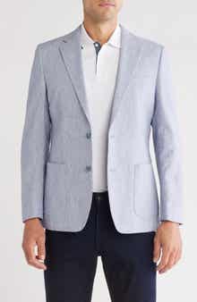 Original Penguin Blue/White Crosshatch Linen & Cotton Sport Coat