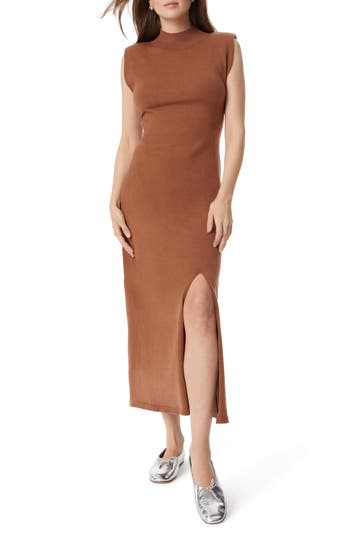 Shop Sam Edelman Jane Mock Neck Maxi Sweater Dress In Rawhide