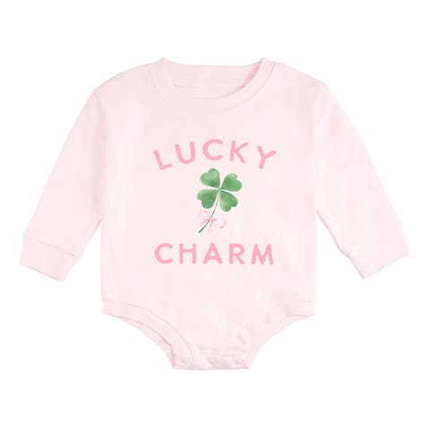 Lucky Charm St. Patrick's Day Long Sleeve Romper (Baby)