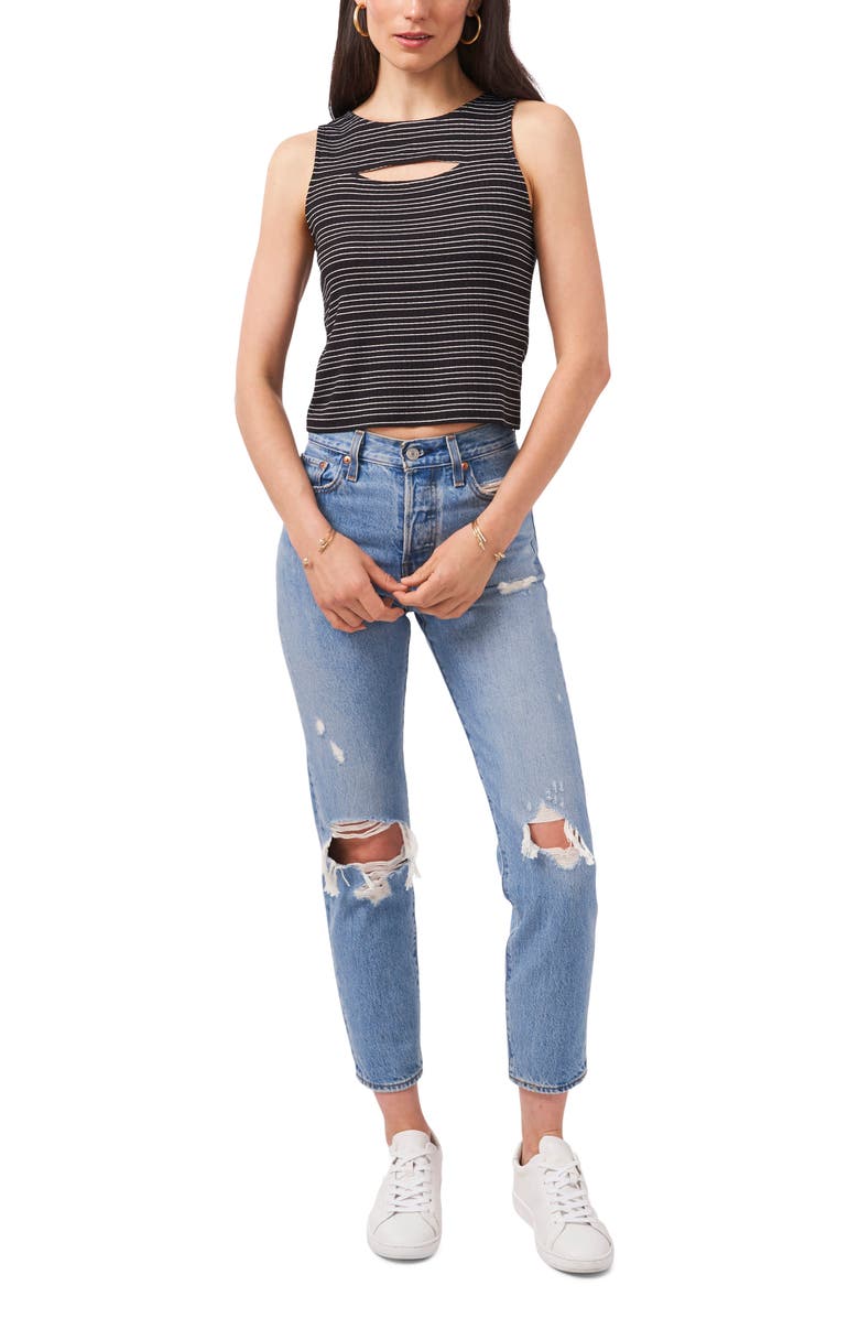 1.STATE Keyhole Cutout Sleeveless Top, Alternate, color,