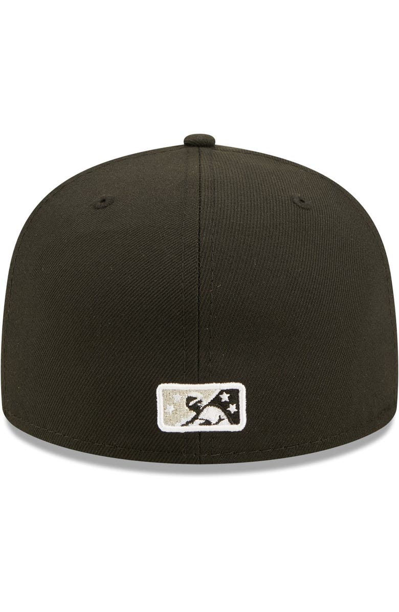New Era Men's New Era Black Lansing Lugnuts Authentic Collection Team 59FIFTY Fitted Hat, Alternate, color, Black