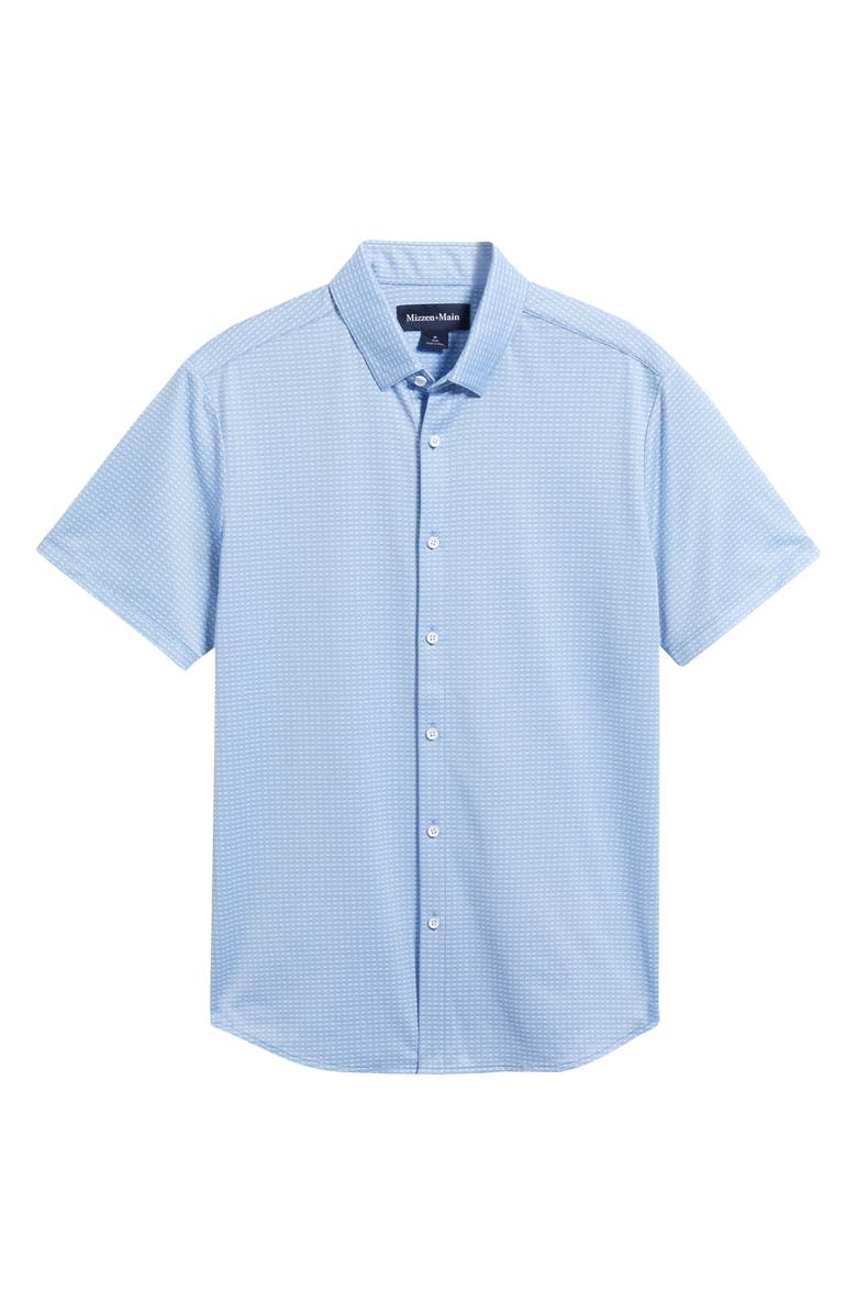 Mizzen+Main Halyard Trim Fit Dot Print Short Sleeve Performance Button-Up Shirt, Alternate, color, 