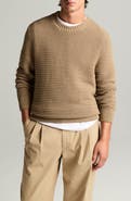 Vince Crafted Textured Cotton & Cashmere Crewneck Sweater
