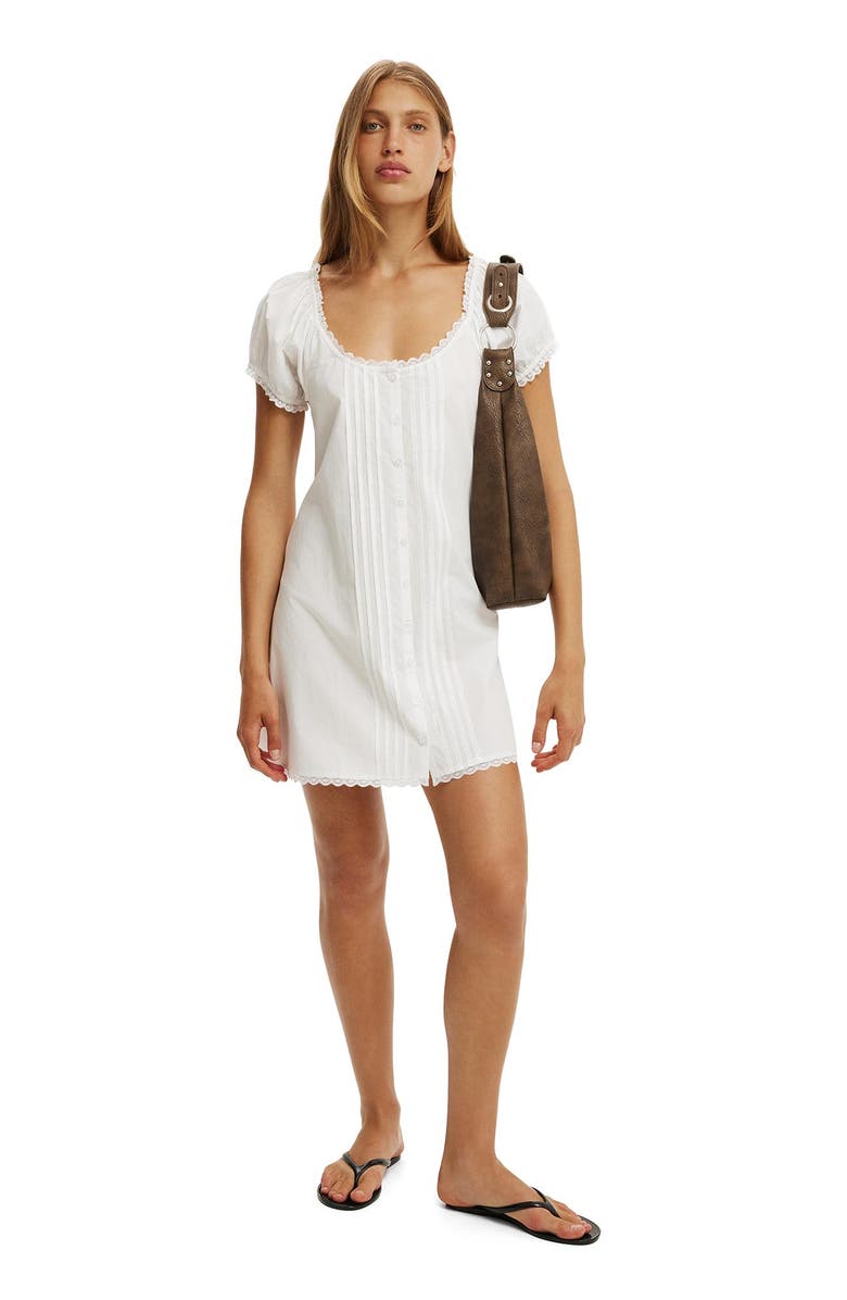 Cotton On Women's Emma Babydoll Mini Dress, Alternate, color, White