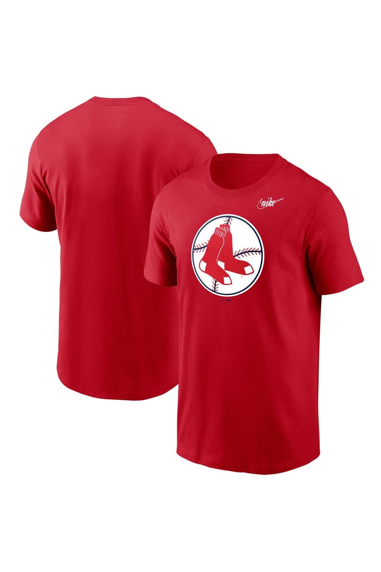 Men's Nike Red Boston Red Sox Cooperstown Collection Logo T-Shirt, Alternate, color, Red