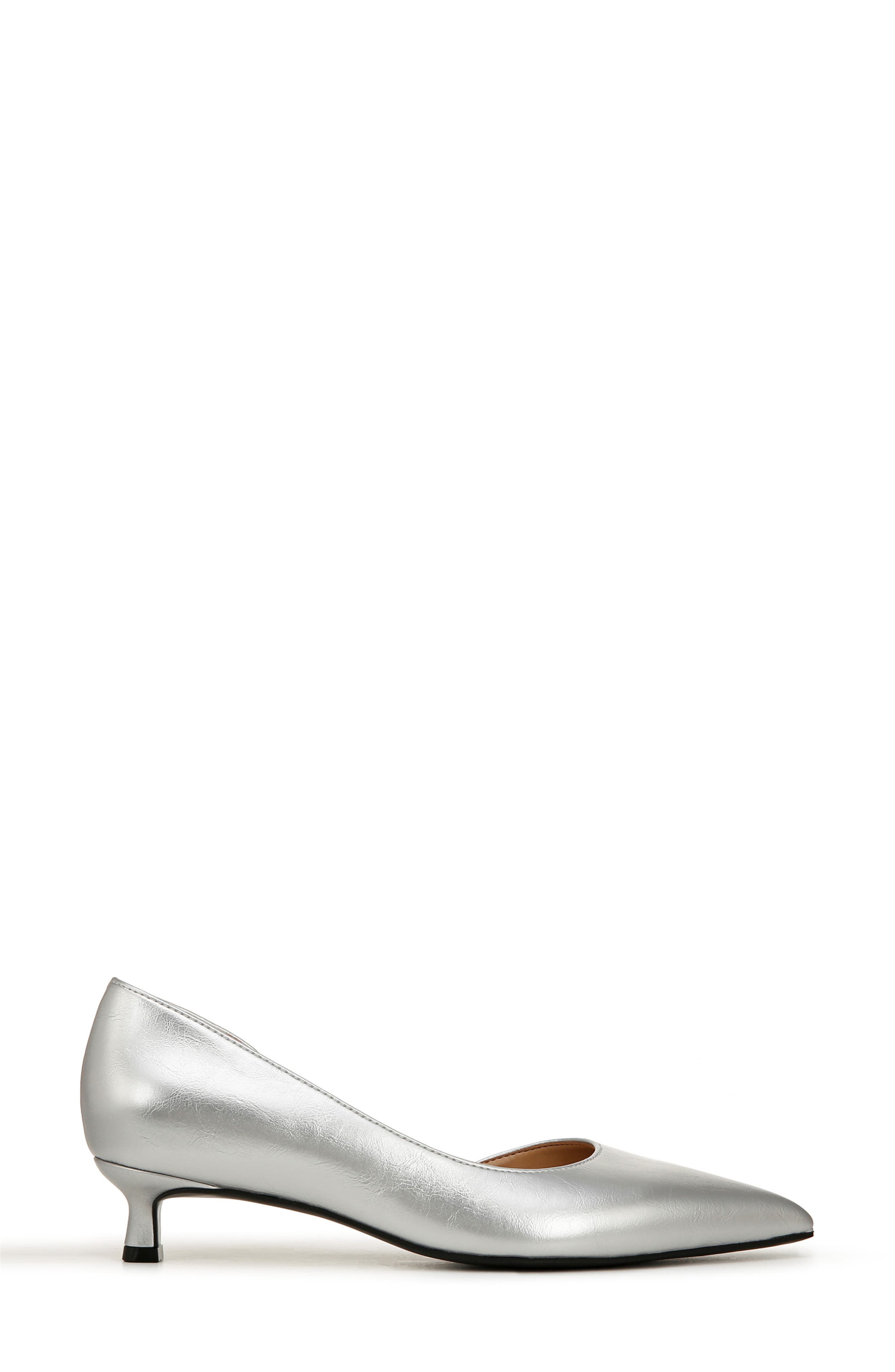 Naturalizer Gallent Half d'Orsay Pointed Toe Pump, Alternate, color, Silver