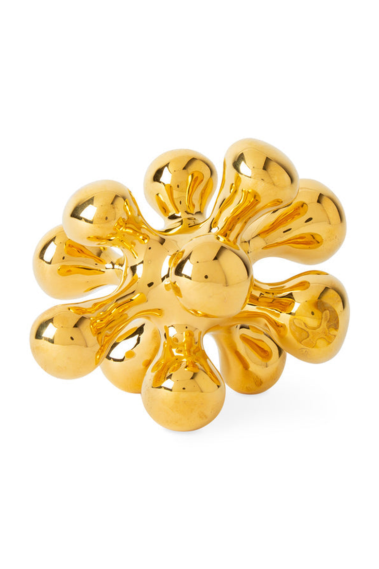 Brass Orb Sculpture, Alternate, color, Gold