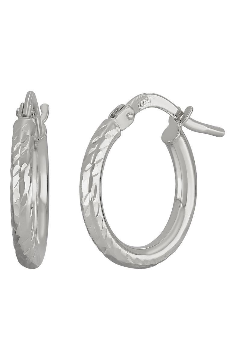 Bony Levy 14K Gold Hoop Earrings, Main, color, 14K White Gold
