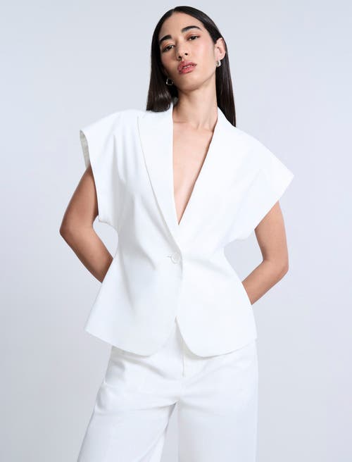 bcbg Twill Vest in Chalk 