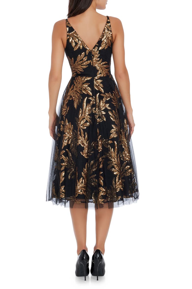 Courtney Sequin Lace Cocktail Dress, Alternate, color, GOLD MULTI