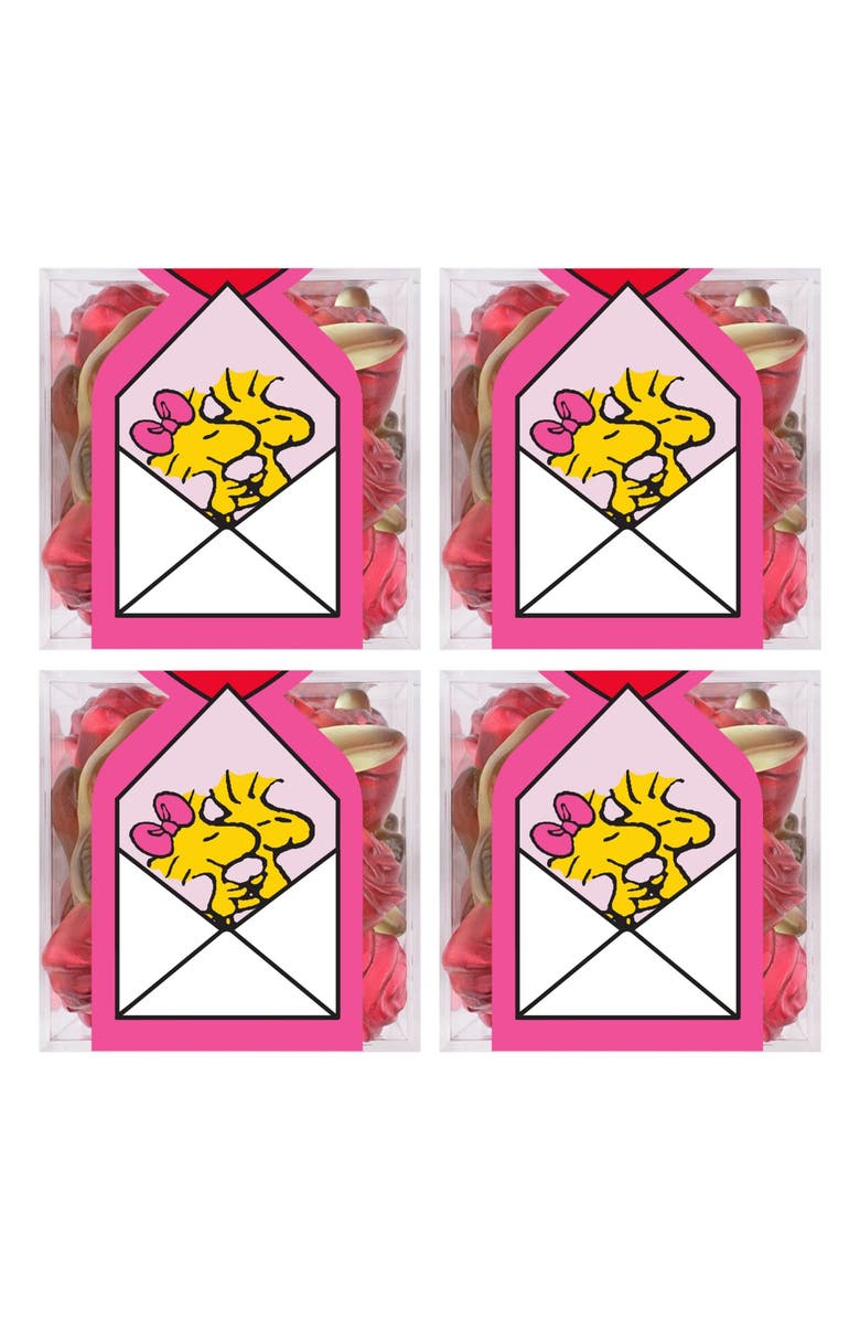 sugarfina x Peanuts<sup>™</sup> Woodstock Set of 4 Long Stem Roses Candy Cubes, Main, color, 