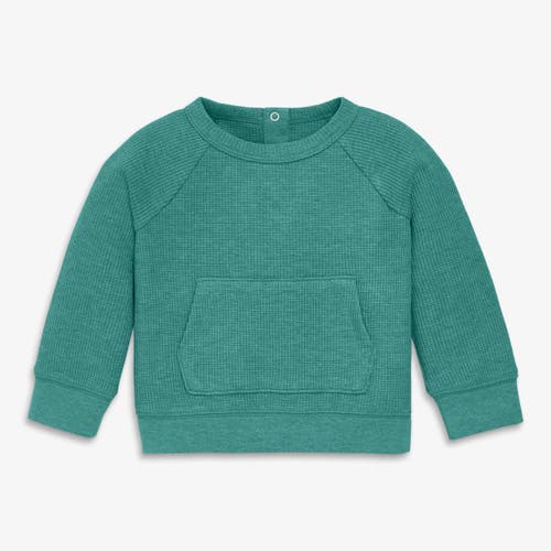 Primary Baby Heathered Waffle Pocket Tee In Green